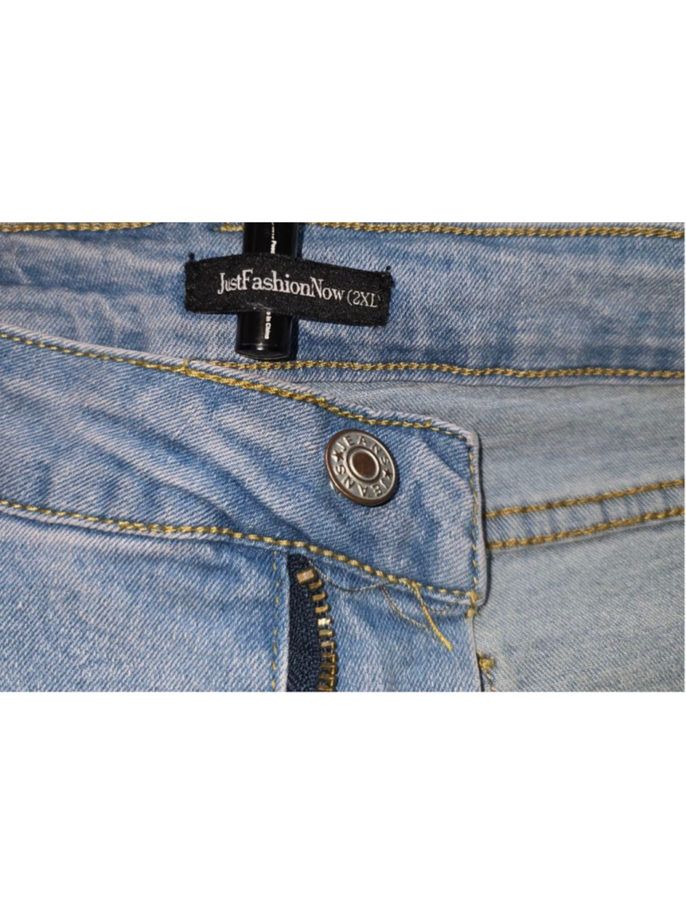Boho Western Light Wash Denim JustFashionNow 2XL Floral Embroidered Jeans - Picture 4 of 11